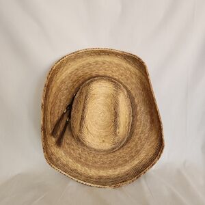 Bullhide "Wide Open" 15X Palm Leaf Straw Hat 7 3/8 Rustic Western Festival